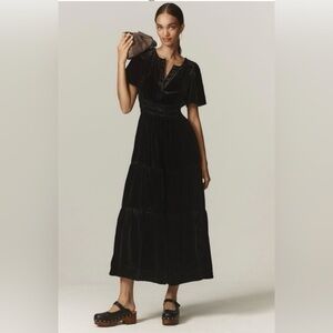 NWT Anthropologie Summerset dress in black velvet